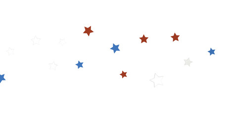  Red Blue White Stars Confetti Overlay