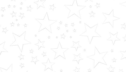Stars - Holiday silver decoration, glitter frame isolated -