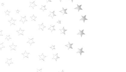 Stars - Holiday silver decoration, glitter frame isolated -