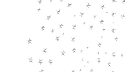 Fototapeta premium Banner with silver decoration. Festive border with falling glitter dust and stars.