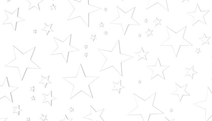 Banner with silver decoration. Festive border with falling glitter dust and stars.