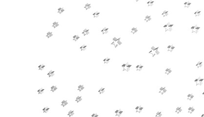Banner with silver decoration. Festive border with falling glitter dust and stars.