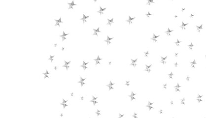 Banner with silver decoration. Festive border with falling glitter dust and stars.