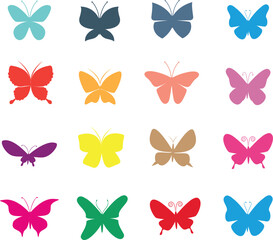 Plakat Color flying butterflies seamless pattern stock illustration 