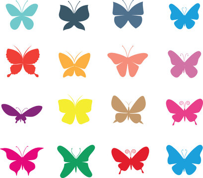 Color flying butterflies seamless pattern stock illustration 
