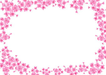 Obraz na płótnie Canvas 桜の花の手描き水彩風背景イラスト