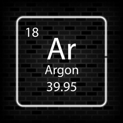 Argon neon symbol. Chemical element of the periodic table. Vector illustration.