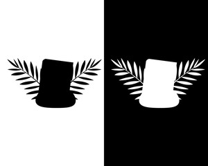 A group of black and white silhouettes for the Holiday Holy Week for your designs. Religious postcard and symbols. Vector illustration