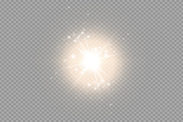 Vector transparent sun light special lens flare light effect. front lens sun flare. Vector blur in radiance light. Decor element. Horizontal star beams and spotlight. star