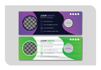 Vector email signature design and professional facebook banner template