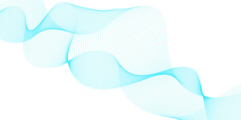Abstract blue blend wave lines on transparent background. Modern blue flowing wave lines and glowing moving lines design for banner, wallpaper, Business banner, poster 