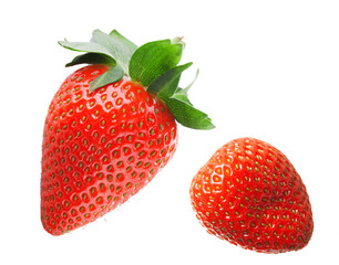 red strawberries iisolate on transperent background