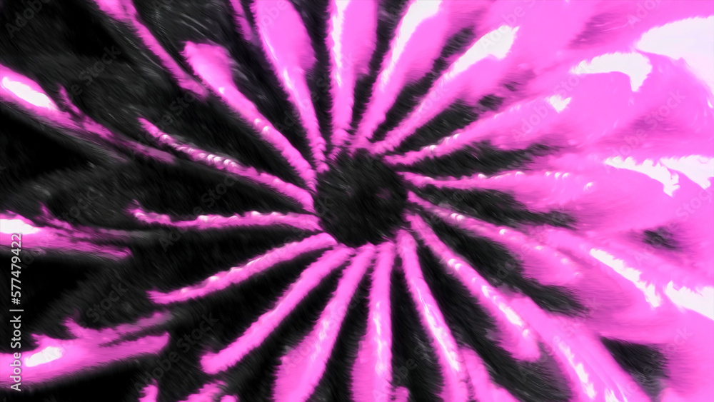 Poster abstract 3d pattern in floral form. motion. floral pattern with moving hole in center. lines of 3d f