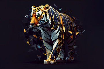 polygonal tiger. Generative Ai
