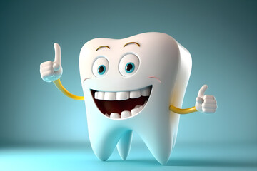 Happy tooth cartoon character generative ai