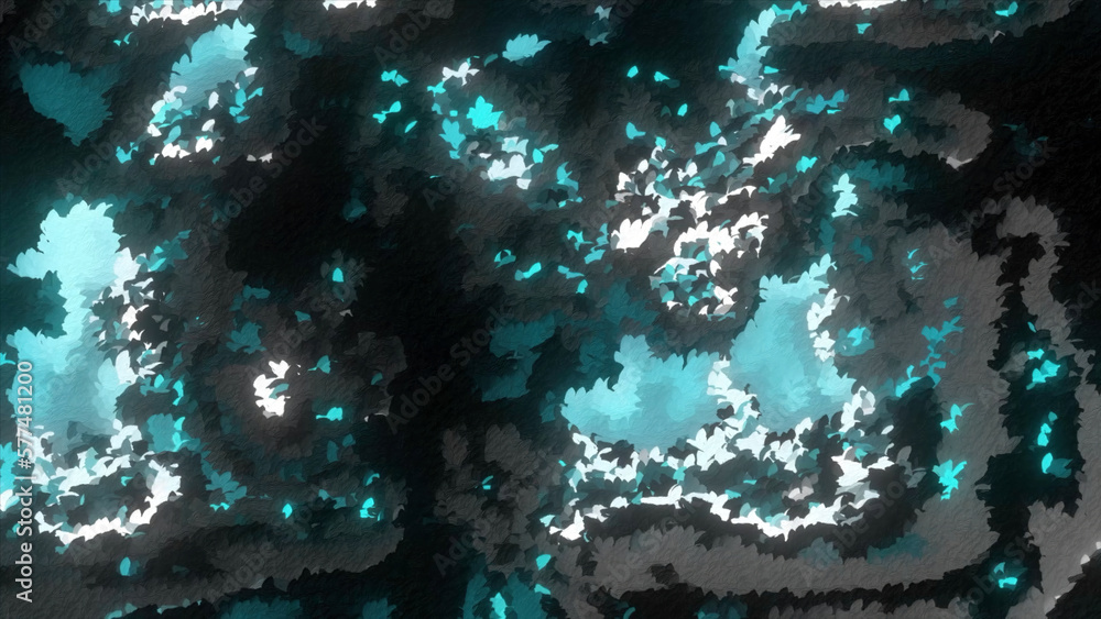 Poster 3d animation of moving shimmering liquid. motion. liquid pattern flickers and moves. shimmering patt