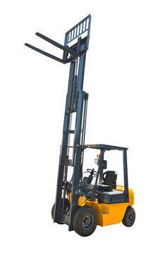 Powerful electric forklift, side view