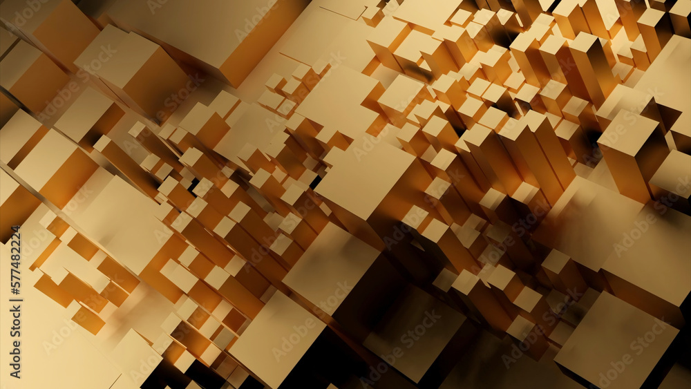 Poster surface waves of 3d squares. design. smooth surface with wave of 3d squares. 3d squares rise in wave