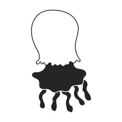 Jellyfish vector icon. Black vector icon isolated on white background jellyfish.