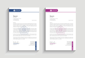 minimal simple creative clean flat business corporate letterhead template design