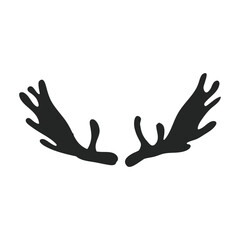 Elk horn vector icon. Black vector icon isolated on white background elk horn.