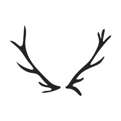 Elk horn vector icon. Black vector icon isolated on white background elk horn.