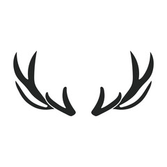 Fototapeta na wymiar Elk horn vector icon. Black vector icon isolated on white background elk horn.