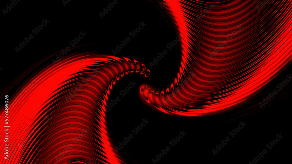 Poster abstract spiral flow with stripes on black background. motion. spiral flow with moving stripes. swir