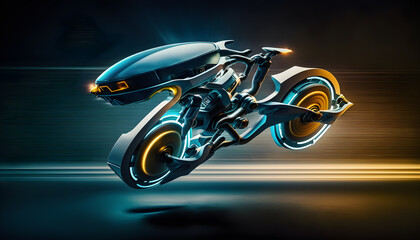Image of a hovering bike Innovative gravity-defying futuristic sleek fast generative ai