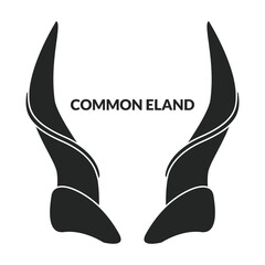 Horn common eland vector icon.Black vector icon isolated on white background horn common eland.