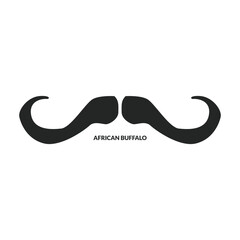 Horn african buffalo vector icon.Black vector icon isolated on white background horn african buffalo.