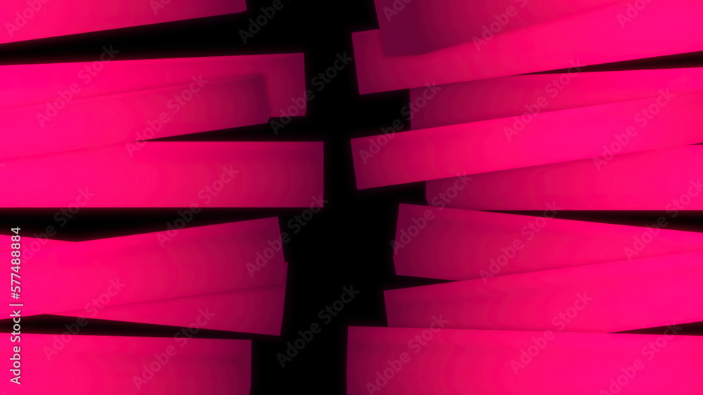 Poster rectangular stripes moving on black background. motion. colored stripes on plain background. simple 