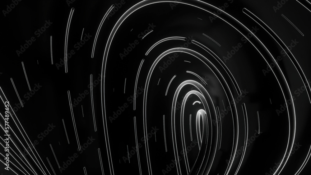 Poster spiral ripples with futuristic lines. design. vibrations in streams of neon lines and spiral movemen