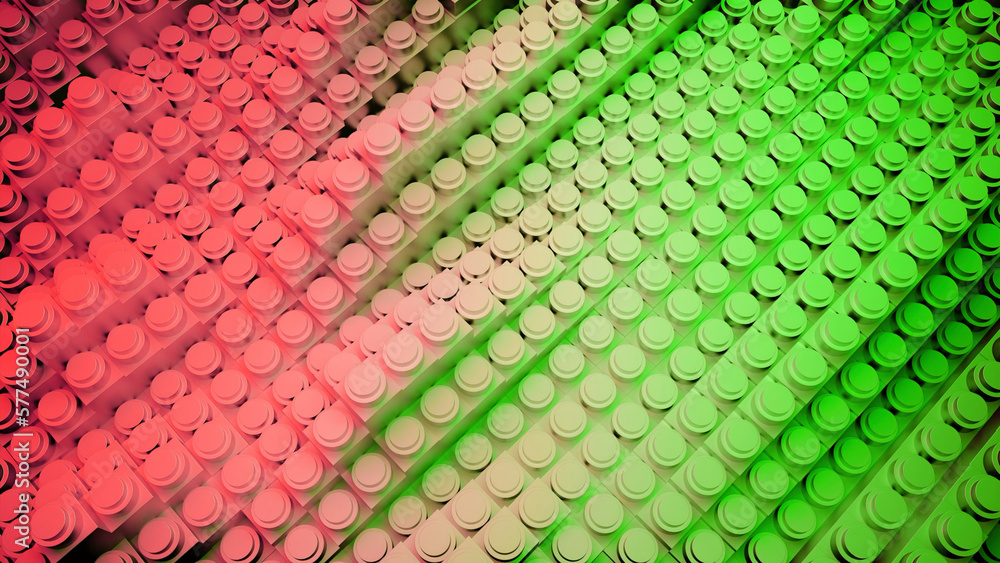 Poster abstract 3d stripes with dots move in waves. design. 3d lines with buttons move in chaotic waves. to