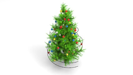 christmas tree isolated on white