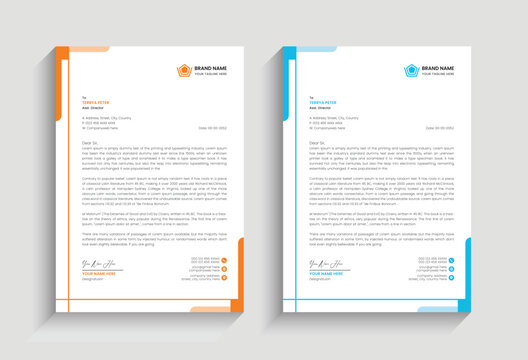 minimal simple creative unique corporate business identity letterhead vector template design