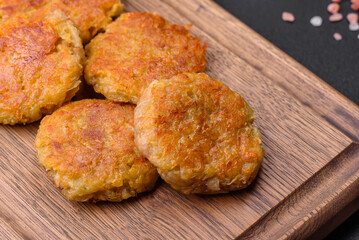 Delicious hearty vegetarian or vegan dish in the form of cutlets or patties