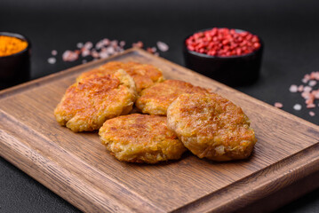 Delicious hearty vegetarian or vegan dish in the form of cutlets or patties