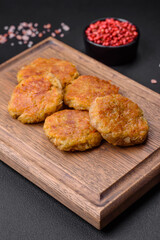 Delicious hearty vegetarian or vegan dish in the form of cutlets or patties