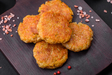 Delicious hearty vegetarian or vegan dish in the form of cutlets or patties