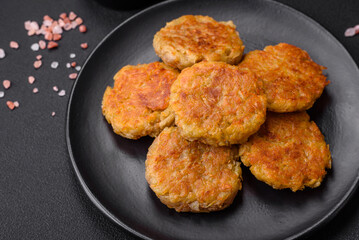 Delicious hearty vegetarian or vegan dish in the form of cutlets or patties