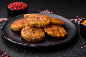 Delicious hearty vegetarian or vegan dish in the form of cutlets or patties