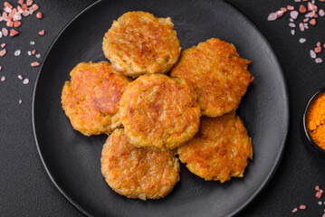 Delicious hearty vegetarian or vegan dish in the form of cutlets or patties