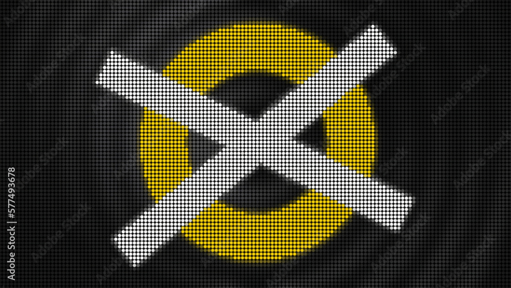 Aufkleber animation with circle and cross. motion. led dots with animated circle and cross icons. animation wi