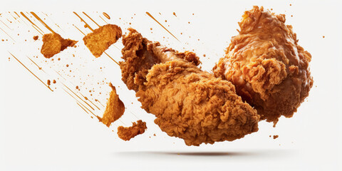 Fresh piece of crispy fried chicken. Fast food. Generative ai