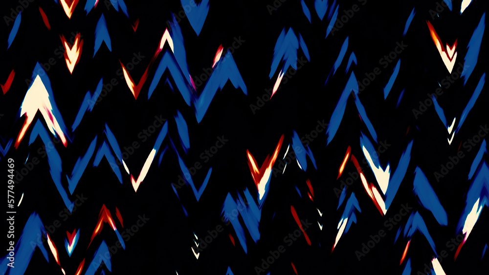 Poster colorful moving pattern with zigzags. motion. moving triangular zigzags with flickering in stream. c