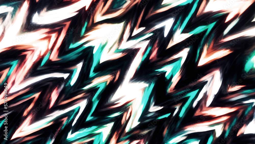 Poster colorful moving pattern with zigzags. motion. moving triangular zigzags with flickering in stream. c