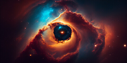 The nebula against the background of space and stars