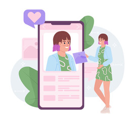 Personal branding flat concept vector spot illustration. Editable 2D cartoon character on white for web design. Brand identity on social media creative idea for website, mobile, magazine