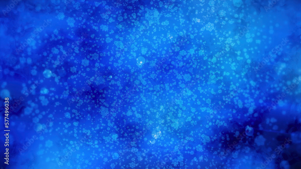 Poster beautiful background with moving glowing spots and bokeh. motion. round particles disappear and appe